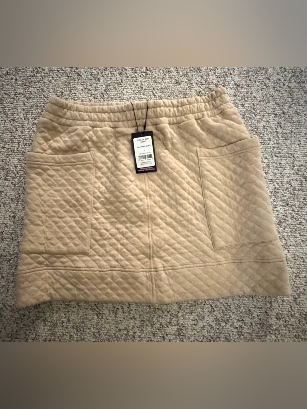 Smash + Tess Quilted Beige Mini Skirt